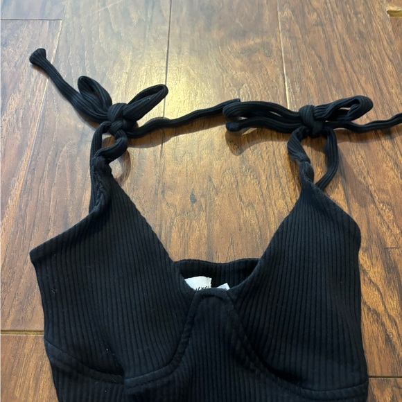 Princess Polly Clove Tie Up Bodysuit Black Size 4 - Picture 5 of 5